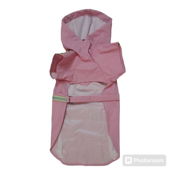 Pink Raincoat Size 2XL with Reflective Stripe, Velcro Closure, W/Leash Hole, 2XL - Picture 2 of 8